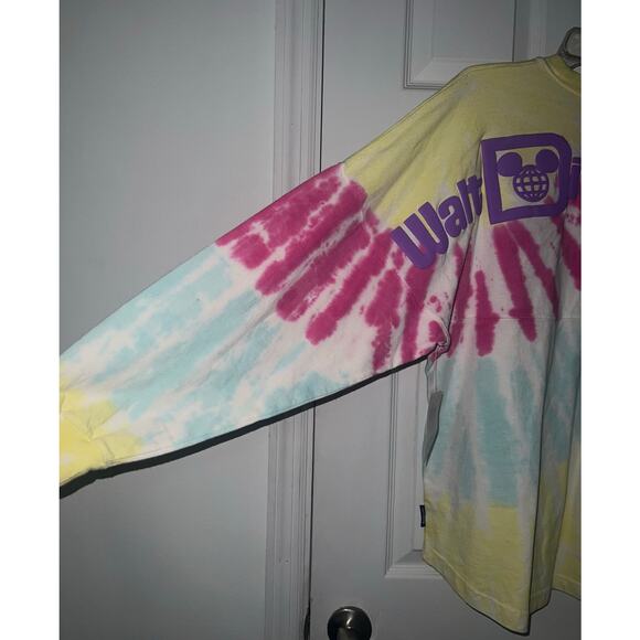 Walt Disney World Spirit Jersey Tie-Dye Long Sleeve Shirt Adult Burst Sz XS NWT - Picture 7 of 11